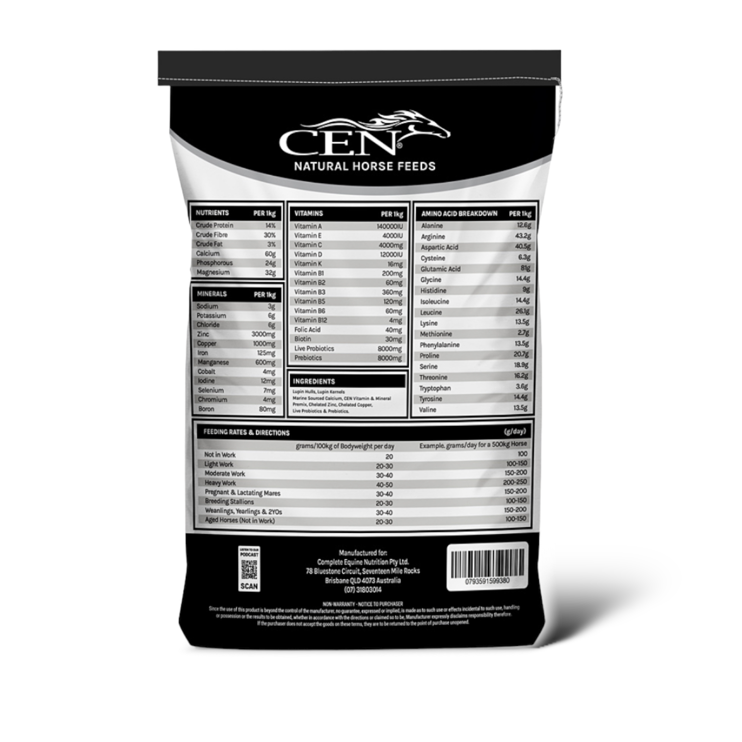 CEN CF50 Grain-Free Multivitamin & Mineral Pellet 6.5kg